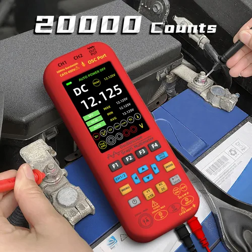 Vista 4 de BSIDE - Multímetro osciloscopio de mano, 2 canales de 50 MHz de ancho de banda con pantalla LCD TFT de 3.98 pulgadas, generador DDS recargable