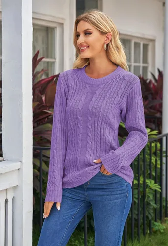 Vista 3 de Rosa Queen Suéter de punto para mujer con cuello de tortuga