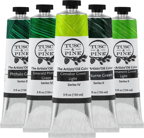 Vista 18 de Tusc & Pine Pintura al Óleo para Artistas - Juego de 40 ml de 3 - Colores Azules Surtidos - Sin Amarilleo, Consistencia Rica y Cremosa, Máxima Carga