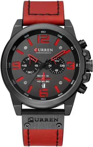 Vista 5 de FANMIS Reloj de hombre deportivo militar, analógico, de cuarzo, cronógrafo clásico, esfera sándwich, para negocios y vestir, resistente al agua