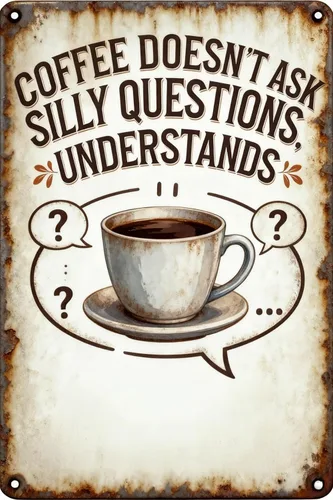 Vista 16 de COFFEE IS THE BEST THERAPY Metal Tin Sign 8x12 Inch - Retro Wall Decor For Man Cave，Home, Bar, Kitchen, Garage