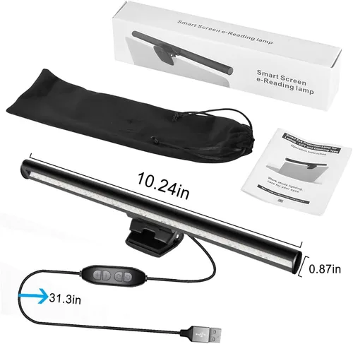 Vista 7 de skybess Barra de lámpara de monitor para laptop, monitor LED de lectura electrónica USB, luz de trabajo para oficina, hogar, brillo