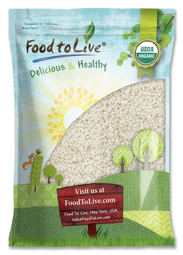 Vista 8 de Food to Live Arborio italiano orgánico, 1 libra sin OMG, variedad de arroz blanco de grano corto, superfino, vegano, kosher, a granel. Textura
