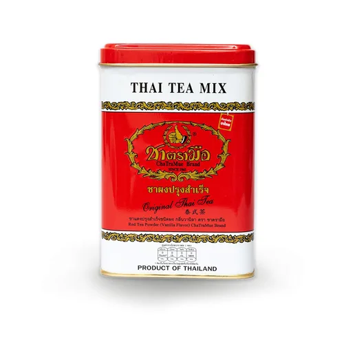 Vista 7 de Number One Original ChaTraMue Thai Tea Mix para té Boba, caliente y helado (50 bolsas de té con etiqueta dorada)