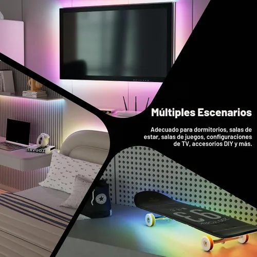 Vista 7 de MIWISE Tira de luces LED COB USB de 5 V, tira LED RGB inteligente IC con control de aplicación, sincronización de música direccionable por