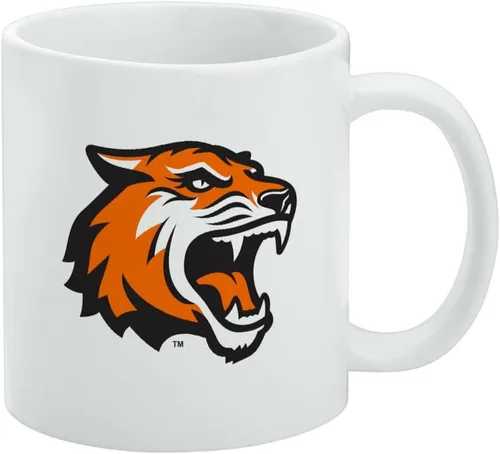 Vista 142 de Taza de cerámica con el logotipo principal de la Universidad Rider, taza de regalo novedosa para café, té y bebidas calientes, 11oz, blanca