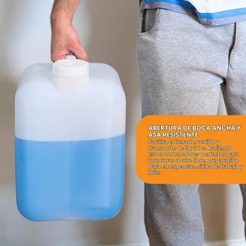 Vista 6 de Hedpak Hedpak- Carboy de plástico de 5 galones con asa, sin BPA y grado alimenticio