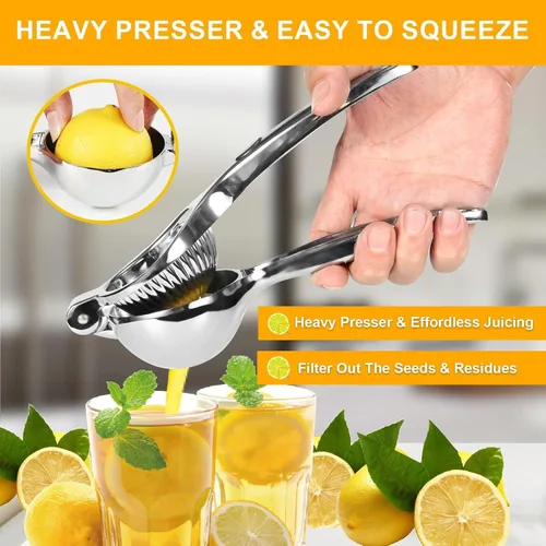 Vista 7 de Exprimidor manual de la prensa de cítricos, exprimidor de limón de metal resistente, herramienta de la barra de la cocina de la prensa de la mano