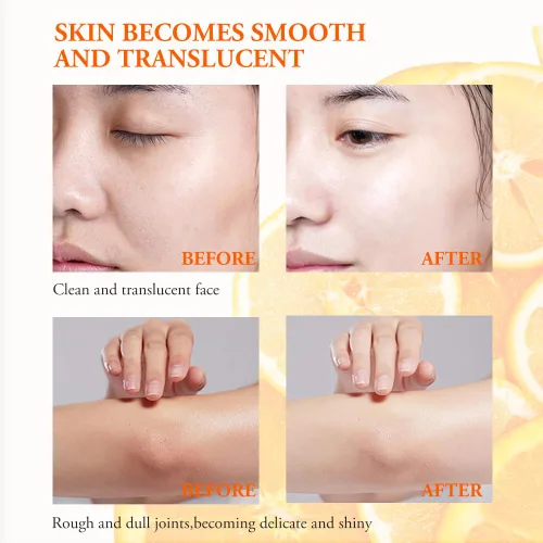 Vista 4 de Gel exfoliante naranja para cara y cuerpo, limpiador profundo hidratante facial exfoliante exfoliante exfoliante suave limpia suciedad y aceites