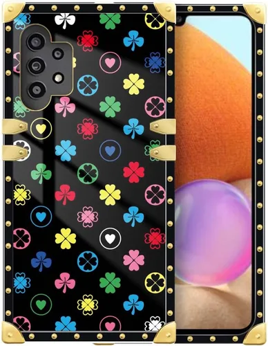 Vista 64 de Funda compatible con Samsung Galaxy A03S 4G, TPU suave de lujo y parte trasera de policarbonato duro para niñas y mujeres, funda protectora a prueba