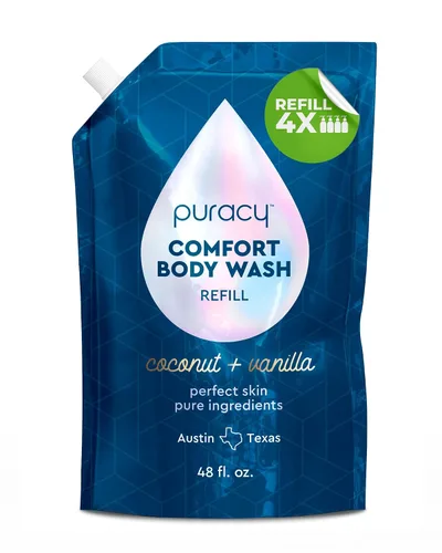 Vista 15 de Puracy Gel de baño, gel de baño natural, 98.6% de ingredientes vegetales puros, gel de ducha hidratante para mujeres, hombres y niños, jabón
