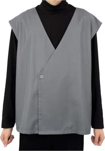 Vista 5 de C-ZOFEK Disfraz de cosplay negro para hombre traje de kung fu de anime M