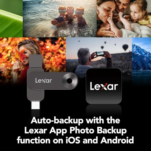 Vista 4 de Lexar Unidad dual de estado sólido de 128 GB D500 USB 3.2 Gen 1, para dispositivos USB tipo C/USB tipo A, lectura de hasta 400 MB/s, compatible
