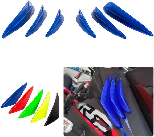 Vista 11 de Kit de alerón lateral aerodinámico delantero para motocicleta Accesorios de carenado para bicicleta deportiva/de calle para R1/R15/R3/R6 para Negro