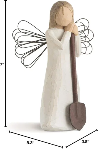 Vista 6 de Ángel del jardín de Willow Tree, trayendo un jardín de amor y belleza, regalo para celebrar amistades, personas con pulgar verde, figura de ángel
