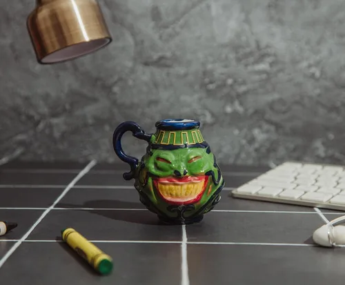 Vista 8 de Yu-Gi-Oh! Pot Of Greed - Mini taza de cerámica esculpida Taza de café pequeña con asa para expreso, capuchinos y bebidas Capacidad para 2 onzas