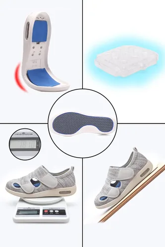 Vista 3 de Zapatos para diabéticos para mujer, zapatos casuales ajustables para caminar, zapatos anchos para ancianos, pies hinchados, antideslizantes, cojín