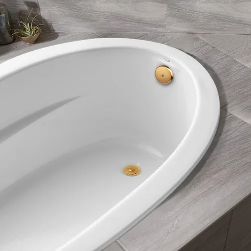 Vista 2 de Artiwell Push & Lock - Juego de molduras para bañera con placa frontal de desbordamiento de un solo orificio, kit de conversión de bañera con barra