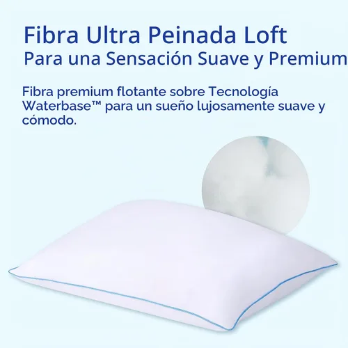 Vista 3 de Mediflow Almohada de agua, colección Elite, almohada de fibra. Almohada ortopédica para aliviar el dolor de cuello, almohada de agua ajustable