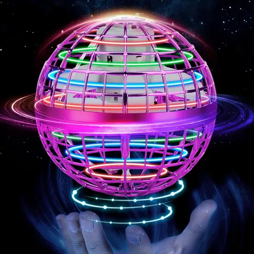 Vista 8 de Juguete de bola de orbe volador, bola de boomerang, mini dron cósmico de mano flotante, hilanderos de mosca para niños y adultos, juguetes