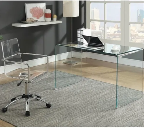 Vista 2 de Home Square Juego de 2 piezas con silla giratoria de oficina de acrílico y escritorio