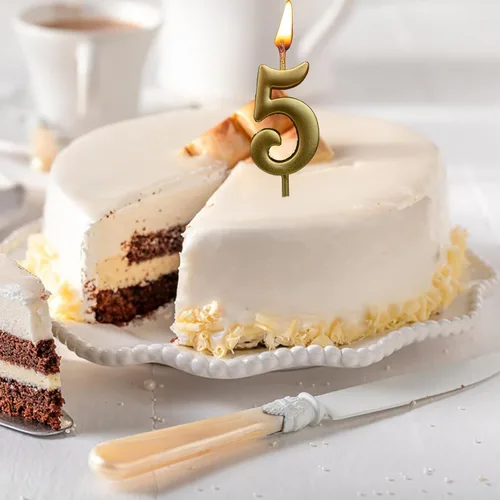 Vista 9 de 10 velas numéricas para cumpleaños, velas digitales para pasteles de postres de horneado, decoración romántica para fiesta, números del 0 al 9