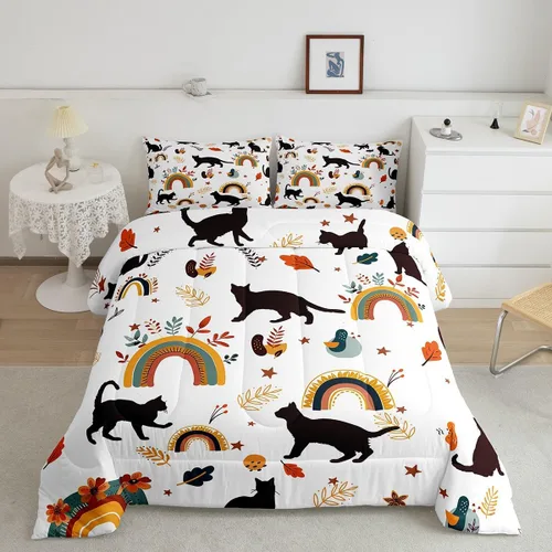 Vista 12 de Juego de edredón de mariposa morada tamaño individual para niñas y niños, ropa de cama rosa degradado, relleno de edredón de mariposa de ensueño