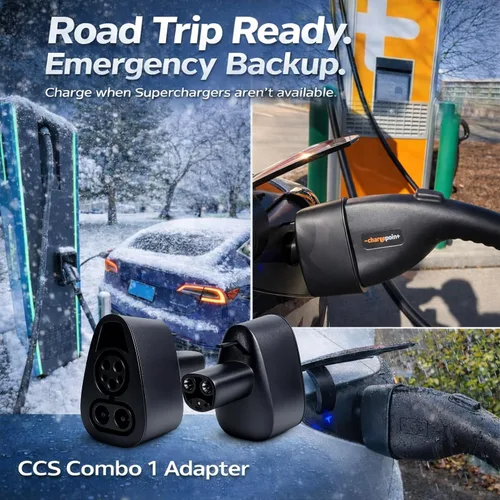 Vista 6 de Adaptador CCS1 a Tesla para el modelo 3/Y/S/X 2021+, adaptador CCS Combo 1 para vehículos eléctricos NACS habilitados para CC solo en cargador