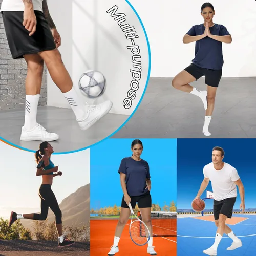 Vista 6 de GOGOGOAL Calcetines deportivos antideslizantes para hombres y mujeres, calcetines de fútbol con agarre, calcetines de entrenamiento deportivo