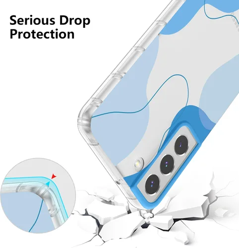 Vista 4 de DEFBSC Funda compatible con Samsung Galaxy S22, diseño artístico de forma suave con funda protectora de parachoques incorporada, bonita funda