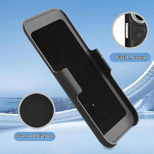 Vista 3 de Fingic Funda para iPhone 17, iPhone 17 con clip para cinturón, carcasa delgada combinada con funda giratoria de soporte, resistente a prueba