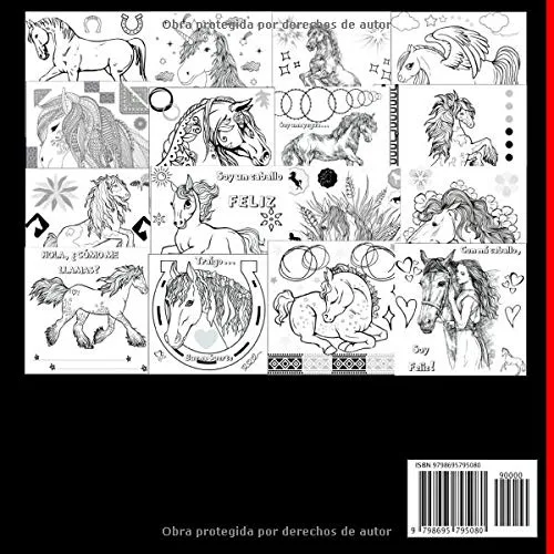 Vista 2 de Coloración caballos Niños Dibujos equinos para colorear Para los niños que aman los caballos Todos los estilos de ilustración para una hermosa