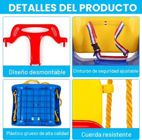 Vista 3 de TALECO Gear - Juego de columpios 3 en 1 para patio trasero, columpio de bebé para exteriores/interiores, juego de columpios para niños de 6 meses