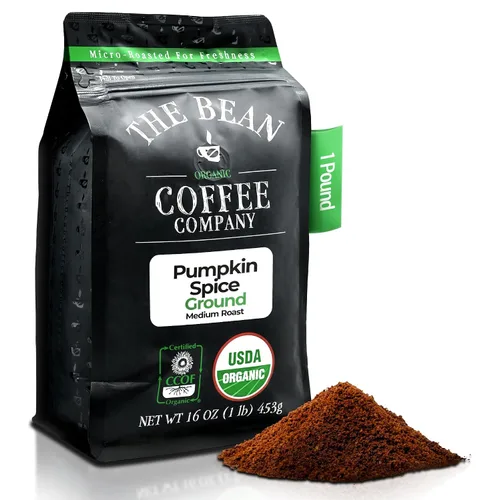 Vista 59 de The Bean Organic Coffee Company Mezcla africana, tostado medio, café molido, bolsa de 16 onzas, Café molido tostado orgánico