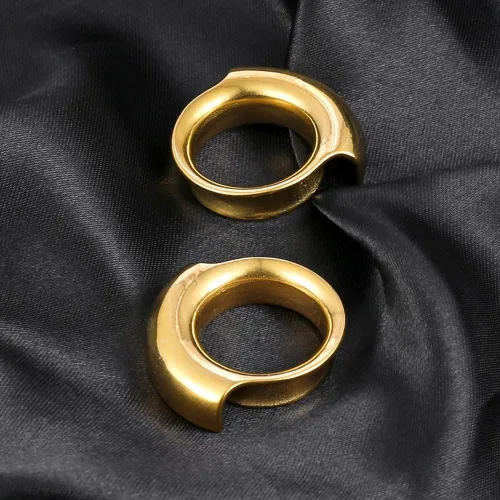 Vista 3 de LADEMAYH 2 tapones para silla de montar de meteorito geniales para mujeres y hombres, aretes expansores de acero inoxidable 316L