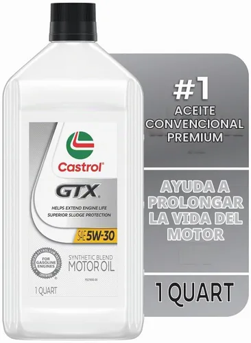 Vista 3 de Castrol 60017 GTX High Mileage 5W-20 aceite de motor sintético mezclado, Ultraclean