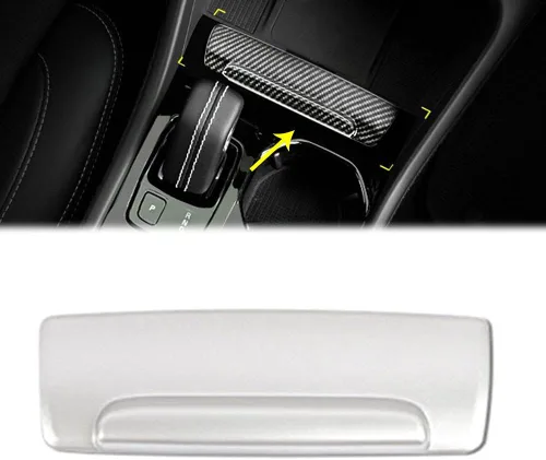 Vista 2 de Lirun - Cubierta de panel de cenicero para consola central interior para Volvo XC40 2018-2020, color plateado