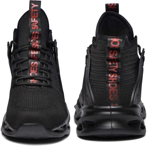 Vista 2 de Arillwe Botas de seguridad de trabajo con punta de acero para hombres y mujeres zapatos de trabajo indestructibles ligeras antideslizantes botas