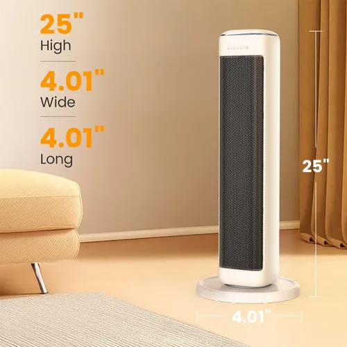 Vista 2 de Calentadores de espacio de 25 pulgadas para uso en interiores, habitaciones grandes, calentadores eléctricos para uso en interiores con termostato