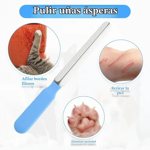 Vista 3 de Juego de limas de uñas para perros pequeños, 3 herramientas profesionales de aseo de uñas, tableros de esmeril de metal, lima de mascotas