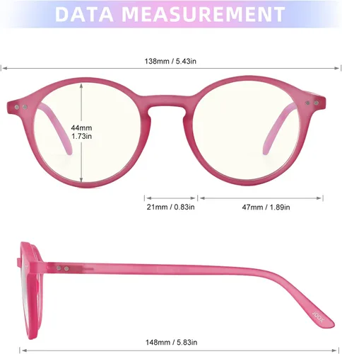 Vista 4 de JOOX Gafas de lectura con bloqueo de luz azul para mujer, lectores redondos antirreflejos con bisagra de resorte