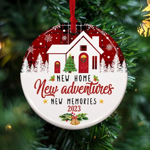 Vista 2 de Adorno de Navidad para el hogar 2023, regalo de inauguración de la casa, adorno de nuestra primera Navidad en el nuevo hogar, recuerdo del primer