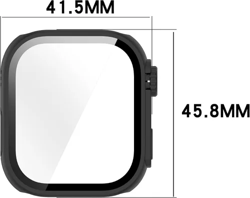 Vista 2 de FitTurn Funda protectora de pantalla compatible con Redmi Watch 6 Watch con funda de vidrio templado HD, marco de color [cobertura completa 3D]