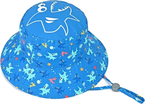 Vista 2 de Kids Toddler Baby Boy Sun Hat Summer Bucket Hats with UPF 50+ UV Sun Protective 24-Shark