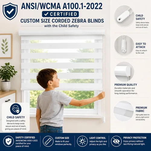 Vista 7 de Pinecrest - Persianas de cebra personalizadas para ventanas, color blanco