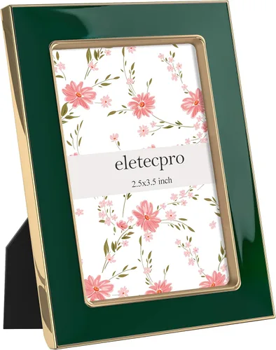 Vista 60 de eletecpro 4x6 Enamel Picture Frame with Real Glass Cover, Pink, 1-Pack Rosa con oro