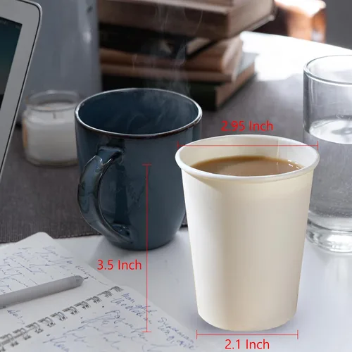 Vista 7 de Vasos de papel blanco – Paquete de 50, 8 onzas desechables, tazas de café caliente y agua