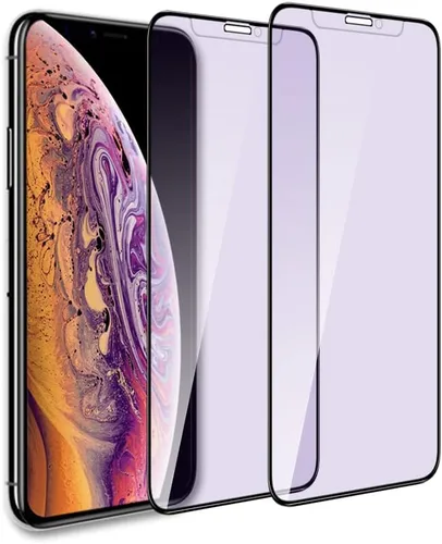 Vista 10 de PERFECTSIGHT Protector de pantalla de vidrio templado con luz azul compatible con iPhone 11 Pro Max 2019, iPhone Xs Max 2018 de 6.5 pulgadas, marco