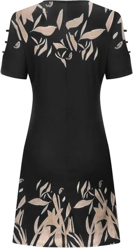 Vista 5 de Vestido de verano con hombros descubiertos para mujer, manga corta, recortado, minivestido camisero, floral, holgado, vestido corto casual