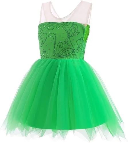 Vista 3 de Lito Angels Disfraz de hada verde de Halloween con alas y accesorios para bebés, niños pequeños y niñas